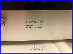 1970's VINTAGE PIONEER MODEL TX-500 AM FM STEREO TUNER Made in Japan Silver