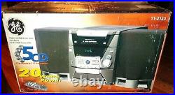 GE Digital Stereo AM-FM Tuner Mini-System 11-2120 with 5 CD Changer, Dual Cassette