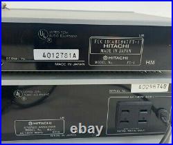 Hitachi AM FM Stereo Amplifier Model HA-1 & Stereo Tuner FT-1 Silver Vintage