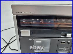 JC Penny Stereo 1714 AM FM Receiver Dual Cassette Turntable Radio