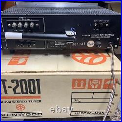 Kenwood KT-2001 AM/FM Stereo Tuner Tested Led Upgrade Original Box