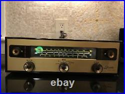 Mint Vintage Lafayette Vacuum Tube AM/FM Radio Stereo Tuner Rare Tuning Eye