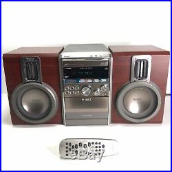 Philips MCM760 Mini Micro Stereo System Wood Speakers CD Player-Tuner-Cassette