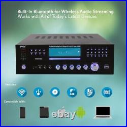 Pyle Bluetooth 4.1 Channel 3000W AM/FM Stereo Receiver Amplifier DVD CD USB/SD