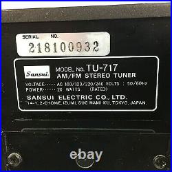 SANSUI TU-717 AM / FM Stereo Tuner Radio Receiver Tested Works