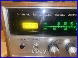 Sansui 1000X Vintage AM/FM Stereo Tuner Amplifier withWood Cabinet New Lights