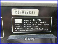 Sansui TU-717 Vintage AM / FM Stereo Tuner Radio Receiver Works