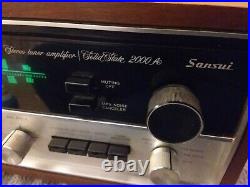 Sansui Vintage AM/FM Stereo Tuner Amplifier 2000A Wood Case Solid State
