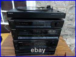 Sony Component Stereo System AM/FM Tuner Turntable Dual Cassette 5 CD Changer