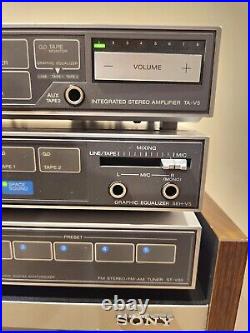 Sony V10 Stereo System Tuner STV30 Amplifier TA-V5 Equalizer SEH-V5 with Cabinet