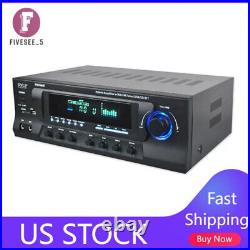 Stereo Amplifier Receiver with AM FM Tuner, Bluetooth, and Sub Control, Black