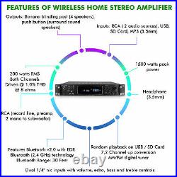 Technical Pro 1500W Bluetooth Home Stereo Hybrid Amplifier w AM/FM digital tuner