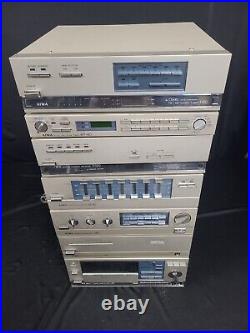 VTG AIWA 7mx Micro Component Stereo System AMP, PRE, TUNER, EQ, Deck, Timer, reveiver