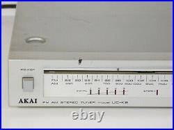 Vintage Akai UC-K2 Bookshelf Stereo System AM FM Radio Tuner Silver Face Retro