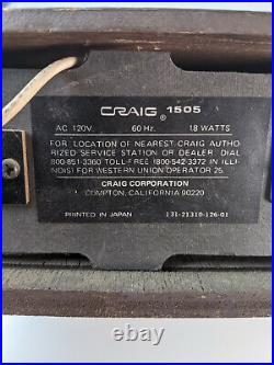 Vintage Craig 1505 AM/FM Stereo Tuner TESTED