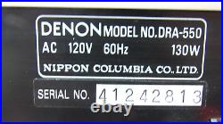 Vintage Denon DRA-550 AM-FM Stereo Tuner Amplifier Tested And Works No Remote