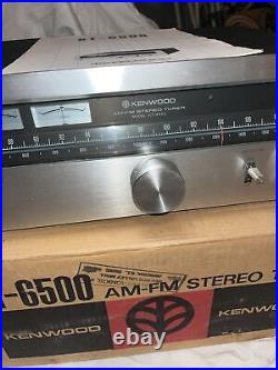 Vintage Kenwood KT-6500 AM FM Stereo Tuner Silver Face with Original Box & Manual