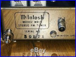 Vintage McIntosh MR-71 AM-FM Stereo Tube Tuner (1963-1969) Beautiful Condition