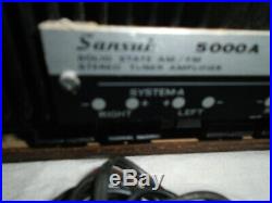 Vintage Sansui AM/FM Stereo Tuner Amplifier 5000A Wood Case Tested With Manuals