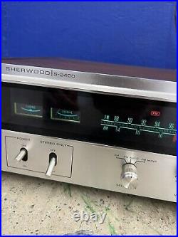 Vintage Sherwood S-2400 Solid-State AM-FM Stereo Tuner 120V 50/60HZ Tested Works