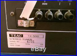 Vintage TEAC TX-500 AM/FM Stereo Tuner (1979-80) Collectable Used