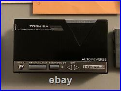 Vintage Toshiba Stereo Cassette Player KT-AS10 Super Mini + AM FM Tuner Pack Box